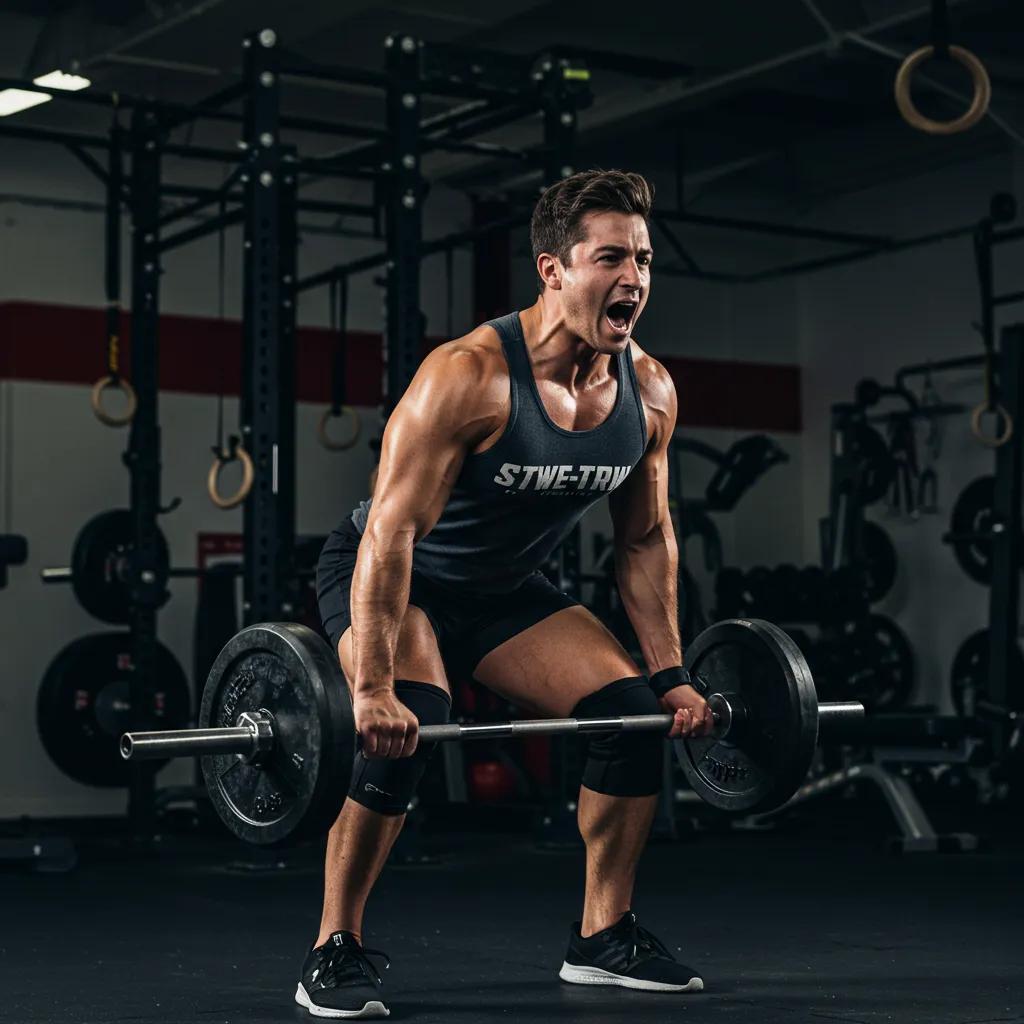 Individual lifting weights in a gym, representing strategies to overcome fitness plateaus